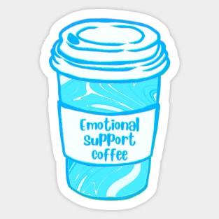 Blue Emotional Support Coffee Sticker